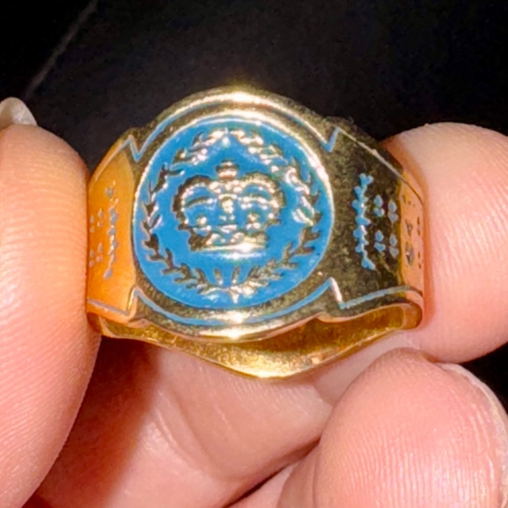 Royal Blue and Gold Women's Ring - Size 8
